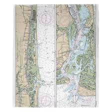 Nc Sunset Beach Southport Nc Nautical Chart Blanket In