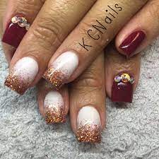 Maroon Burgundy And White Acrylic Nails With Fall Glitter Fade Fall Nails 2015 Swarovski Crystal Ombre Nails Glitter White Acrylic Nails Maroon Nail Designs