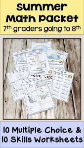This Summer Math Packet For 7th Graders Going To 8th Grade Has 20 Different Worksheets And Lots Of Activities Inc Summer Math Summer Math Packet 7th Grade Math