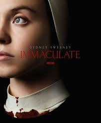 Here is the official poster for “Immaculate,” starring Sydney Sweeney, in  theaters March 22.