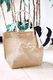 They also make perfect giveaways at charity, fundraising and sporting events. Jute Beach Bags Jute Beach Bag Personalized Beach Bags Bachelorette Bag