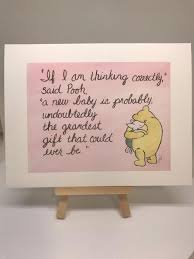 This Beautiful Greeting Card Note Card Is A Print From My Acrylic Painting Of Classic Winnie The P Baby Shower Card Sayings Baby Girl Cards New Baby Products