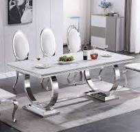 Amazon.com: Mesa de comedor moderna de mármol para mesa de ...