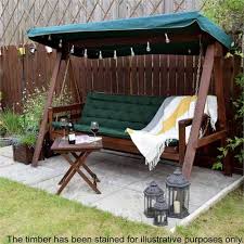 Greenfingers Loreto 3 Seater Swing Seat Green Free Uk Delivery