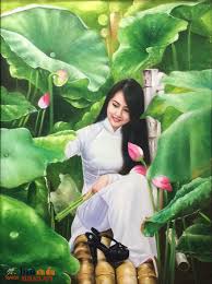 Image result for tranh ve thieu nu dep