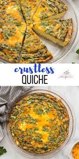 This Crustless Quiche Is Made With Just Six Ingredients And Loaded With Flavor Perfect For An Easy Weeknight Dinner Crustless Quiche Recipes Breakfast Recipes