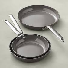 Williams Sonoma Professional Ceramic Nonstick 3 Piece Frying Pan Set Fry Pan Set Culinary Techniques Pan Set