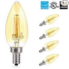 Candelabra Led Filament Bulbs 2 5w 25w Equivalent Amber Glass Dimmable Chandelier B11 Bulb Decorative Candle E12 Base 220 Filament Bulb Amber Glass Bulb
