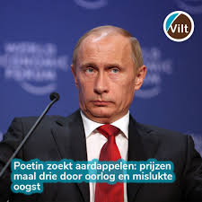 De Russische president Vladimir Poetin klopt aan bij Wit-Rusland voor extra  aardappelen. Het land kampt met een groot tekort: door tegenvallende  oogsten is de groothandelsprijs verdriedubbeld. Consumenten betalen 166,5  procent meer dan