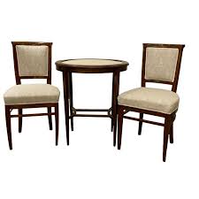 Italian Walnut Tea Table And Chairs 3 Pieces In 2020 Tea Table Italian Furniture Table And Chairs
