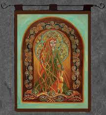 Given the name tapestry as they are a form of textile art. Melangell Of The Hares Wall Hanging Celtic Art By Welsh Artist Jen Delyth Official Home Site Celtic Tree Of Life And Celtic Art Studio Catalog Author Of Celtic Mandala Calendar