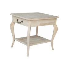 Cambria End Table Unfinished International Concepts Wood End Tables End Tables Table