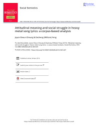 Huey burnside (jimmyb.@ix.netcom.com) verse fig. Pdf Attitudinal Meaning And Social Struggle In Heavy Metal Song Lyrics A Corpus Based Analysis