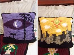 Night vale cross stitch, finally! Welcome To Night Vale Crochet Pillow By Themidnightbaka On Deviantart