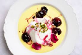 Ile Flottante With Fresh Cherries Recipe Recipe Cherry Recipes Fresh Cherry Recipes Desserts