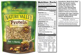 nature valley granola bars food label