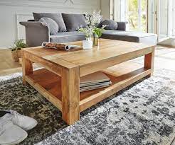 wohnzimmertisch indra akazie natur 120x70 cm massivholz mit ablage couchtisch wohnzimmertisch haus deko couchtisch