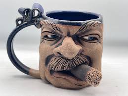 HERKSWORKS Keith Herchenroether face mug pottery