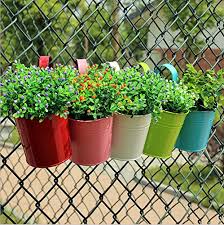 Check spelling or type a new query. 10 Pcs Colored Metal Hanging Plant Pots Fence Flower Pots Garden Hanging Flower Holder For Outdoor With Detachable Hook Geeric Metal Flower Pot Garden Outdoors Hanging Planters Baskets