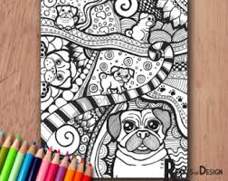 40+ pug puppy coloring pages for printing and coloring. Pug Coloring Pages Etsy