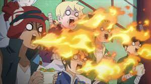 Anime breathing fire