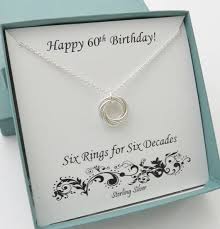 By the time they reach their 60th birthday, most women have favorite charities and causes, so, giving a donation on their behalf can be extremely meaningful. 60th Birthday Gifts For Women 60th Birthday Sterling Silver Necklace 6th Anniversary 60th Anniversary Six Rings 60th Birthday Necklace In 2021 60th Birthday Ideas For Women 60th Birthday 60th Anniversary Gifts