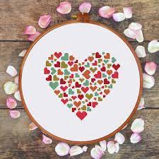 14 count aida fabric design size: Heart Of Hearts Ritacuna