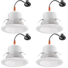 Add a touch of class to your home with our range of stylish. Commercial Electric 4 In Multi Lumens And Color Selectable Integrated Led Recessed Retro Fit Trim Dimmable High Ceiling Output 4 Pack 53802101 4pk The Home Depot