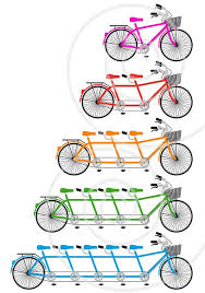 Tandem Bicycle Family Bike Team Bicycle Clip Art Set Illustration Commercial Use Vector Png Eps Svg Files Instant Download Tandem Bicycle Bike Drawing Family Bike