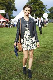 Floral Dress And Leather Jacket Festival Look Streetstyle At 50th Festival Fashion Festival Fashion Festival Looks