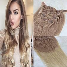 Classic ombre hairstyles involve hair that gets progressively lighter from the roots down to the ends. Amazon Com Hairdancing 14 7pcs 120g Ombre Color 18 Ash Blonde To 613 Bleach Blonde Clip In Ombre Hair Extensions Human Hair Clip On Extensions Full Head Beauty