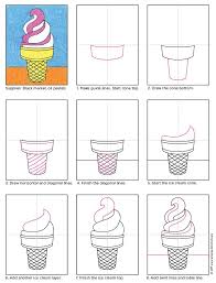 Trace with a marker and color. How To Draw An Ice Cream Cone Art Projects For Kids Kids Art Projects Drawing For Kids Art Drawings For Kids