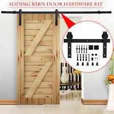 Shop for barn door hardware in door hardware. 6 6 Ft Sliding Barn Door Hardware Kit Perfect For Kitchen Living Room Single Doors Kit Black Walmart Com Walmart Com