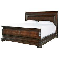 A traditional innerspring cal king firm mattress features wrapped coils with a layer of padding over them. Universal Reprise California King Sleigh Bed With Paneled Headboard Lindy S Furniture Company Sleigh Beds