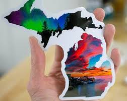 Michigan Sticker Decal Art Prize Finalist Etsy Michigan Tattoos Michigan Sticker Michigan Decal
