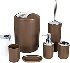 Collection by barbara hughes • last updated 6 weeks ago. Amazon Com Brown Bathroom Accessory Sets Bathroom Accessories Home Kitchen