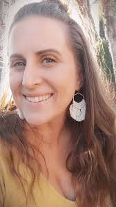 Hexagon Macrame Fringe Earrings in Silver