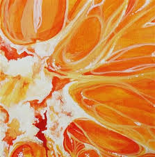 Pop Culture Art Acrylic Painting Orange Natural Form Art Fruit Art Fruit Painting
