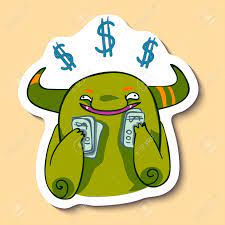 Money monster movie reviews & metacritic score: Vector Emotion Sticker With Cute Monster With Money On Yellow Royalty Free Cliparts Vectors And Stock Illustration Image 66631005