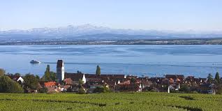 Konstanz harbor at bodensee lake, germany. Willkommen Gemeinde Hagnau