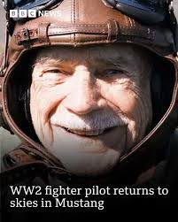 The surprise flight was organised by a museum based at his former RAF  airfield. Read more: https://bbc.in/3RIvE5l 📷 Emma Baugh/BBC