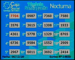 Los resultados del viernes 8 de enero. El Sorteo De La Tombola Santiaguena Del Domingo 6 De Diciembre Diario Panorama Movil