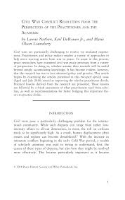 pdf) civil war conflict resolution from