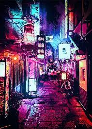 Maybe you would like to learn more about one of these? Japan Streets Night Lights Poster By Syanart Displate