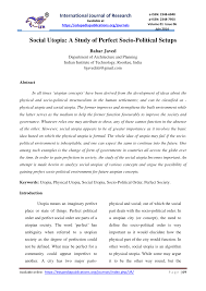 Pdf Social Utopia A Study Of Perfect Socio Political Setup
