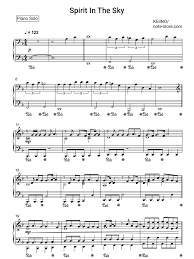 Keiino Spirit In The Sky Sheet Music For Piano Download Sheet Music Piano Sheet Music Digital Sheet Music