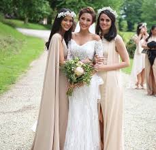 Solenn Haussaff And Her Beautiful Brides Maids On Her Wedding Day Wearing Lihi Hod Wedding Gowns Bridesmaid