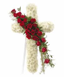 The image is png format with a clean transparent background. Red And White Funeral Cross Flowers Transparent Png Download 1853157 Vippng
