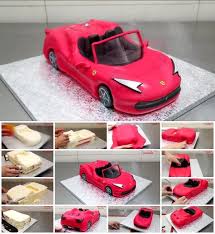 How To Make A Ferrari Car Cake Car Cake Cake Decorating Techniques Sculpted Cakes