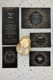 Cartes Glittery Black And Gold Wedding Invitation Cards Etsy Wedding Invitation Cards Black And Gold Invitations Gold Wedding Invitations